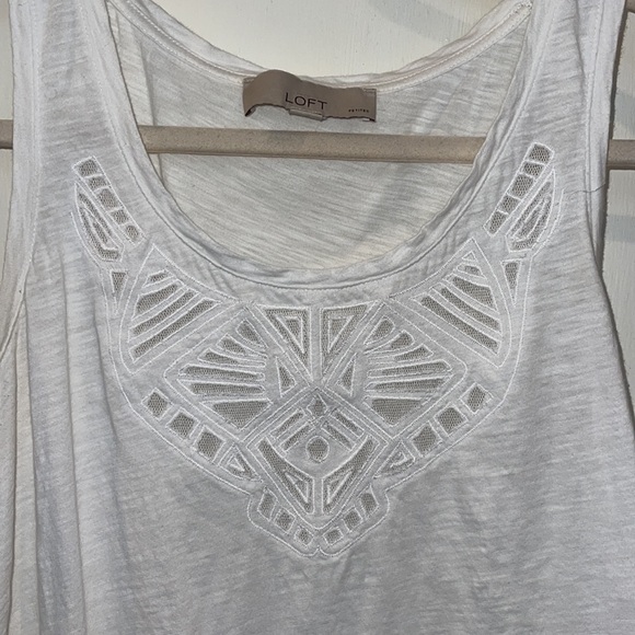 Loft Petite White Cut Out Front Tank Top - Picture 2 of 5